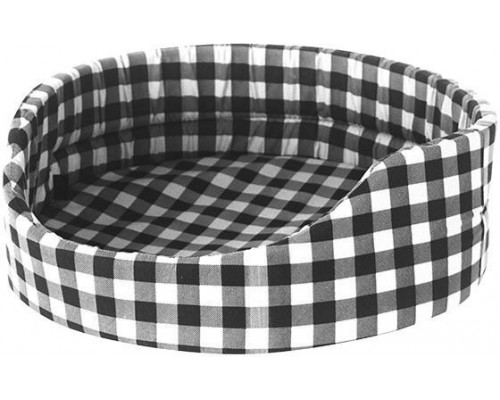 CHABA Bed Oval 2 White Check 43x36x14