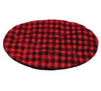 CHABA Cushion Oval 10 Red Checked 102x90