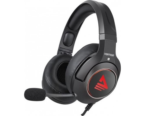 Savio Vertigo 7.1 virtual surround headphones in black and red