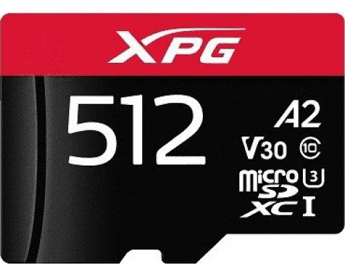 ADATA XPG MicroSDXC 256GB Class 10 UHS-I / U3 A2 V30 Card (AUSDX512GUI3XPGA2-R)