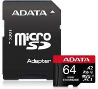 ADATA High Endurance MicroSD 64GB Class 10 UHS-I / U3 A2 V30 Card (AUSDX64GUI3V30SHA2-RA1)