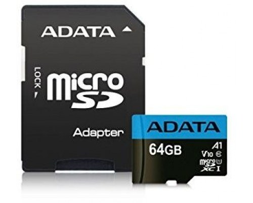 ADATA Premier MicroSDXC 64GB Class 10 UHS-I / U1 A1 Card (AUSDX64GUICL10A1-RA1)