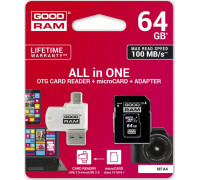 GoodRam All in One MicroSDXC 64 GB Class 10 UHS-I / U1 card (M1A4-0640R12)