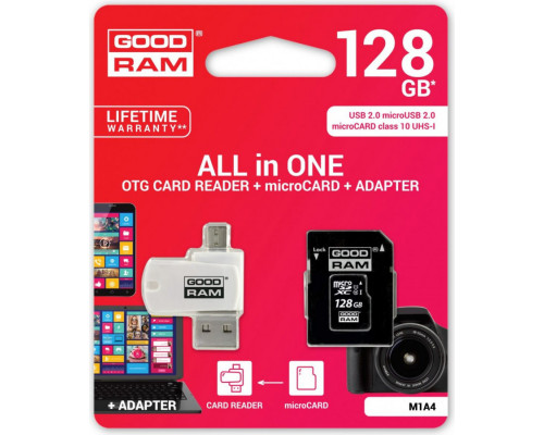GoodRam All in One MicroSDXC card 128 GB Class 10 UHS-I (M1A4-1280R11)