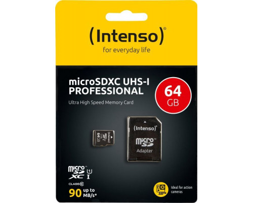 Intenso Professional MicroSDXC 64 GB Class 10 UHS-I / U1 card (3433490)