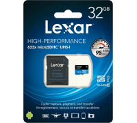Lexar 633x MicroSDHC 32GB Class 10 UHS-I / U1 Card (843367110629)