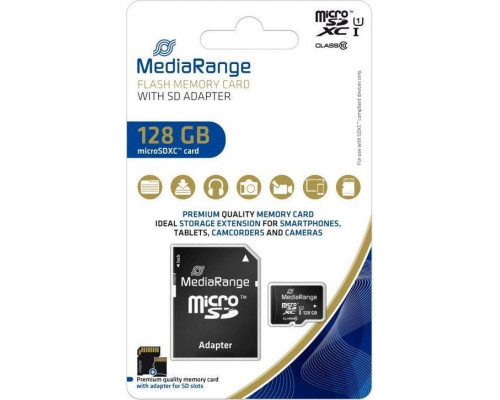 MediaRange MR945 MicroSDXC 128 GB Class 10 UHS-I Card (MR945)