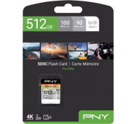 PNY Technologies Pro Elite SDXC 512 GB Class 10 UHS-I / U3 card (P-SD512U3100PRO-GE)
