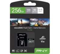 PNY Technologies Pro Elite MicroSDXC 256 GB Class 10 UHS-I / U3 A1 V30 Card (P-SDU256V31100PRO-GE)