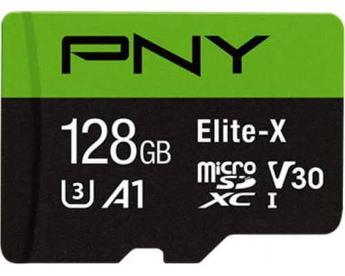 PNY Technologies Elite-X MicroSDXC 128 GB Class 10 UHS-I / U3 A1 V30 card (P-SDU128U3WX-GE)