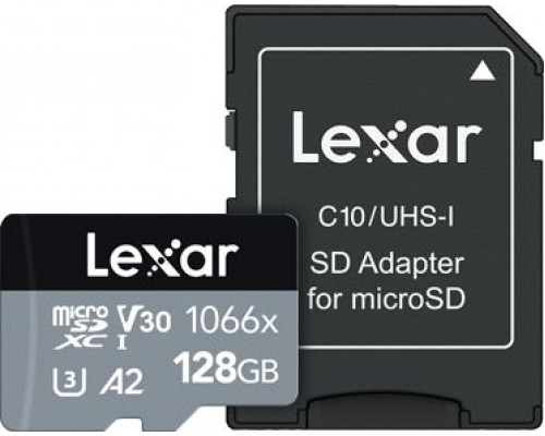 Lexar Professional 1066x MicroSDXC 128GB Class 10 U3 A2 V30 Card (LMS1066128G-BNANG)