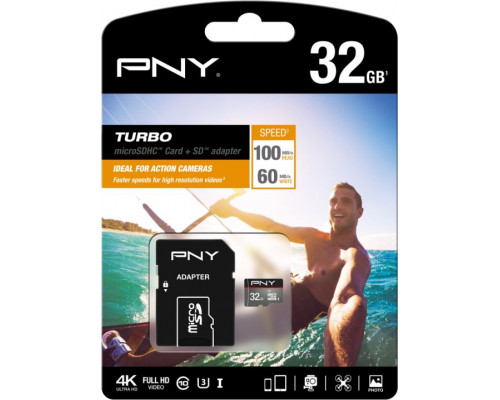 PNY Technologies Turbo SDHC 32 GB Class 10 UHS-I U3 Card (SDU32GTUR-1-EF)