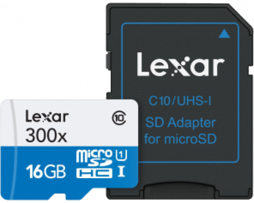 Lexar 300x MicroSDHC 16 GB Class 10 UHS-I / U1 Card (LSDMI16GBB1EU300A)