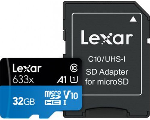 Lexar 633x MicroSDHC 32 GB Class 10 U1 A1 V10 card (LSDMI32GBB633A)