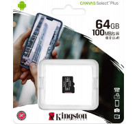 Kingston Canvas Select Plus MicroSDXC 64 GB Class 10 UHS-I / U3 A1 V30 (SDCS2 / 64GBSP) card