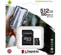 Kingston Canvas Select Plus MicroSDXC 512 GB Class 10 UHS-I / U1 A1 V30 (SDCS2 / 512GB) card