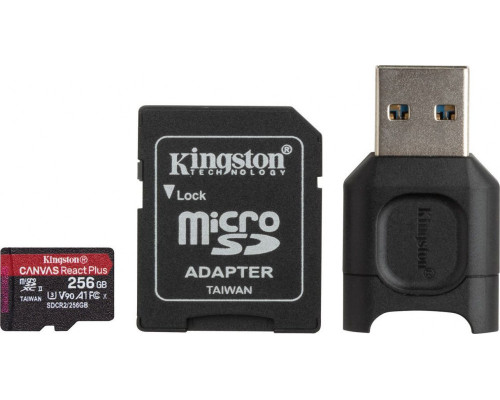 Kingston Canvas React Plus MicroSDXC 256 GB Class 10 UHS-II / U3 A2 V90 Card (MLPMR2 / 256GB)