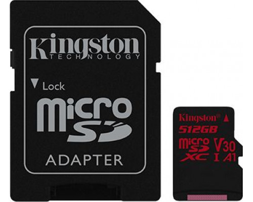 Kingston Canvas React MicroSDXC 512 GB Class 10 UHS-I / U3 A1 V30 (SDCR / 512GB) card