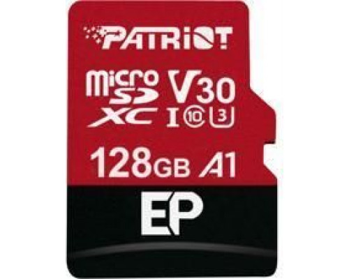 Patriot EP Series MicroSDXC 128 GB Class 10 UHS-I / U3 A1 V30 Card (PEF128GEP31MCX)