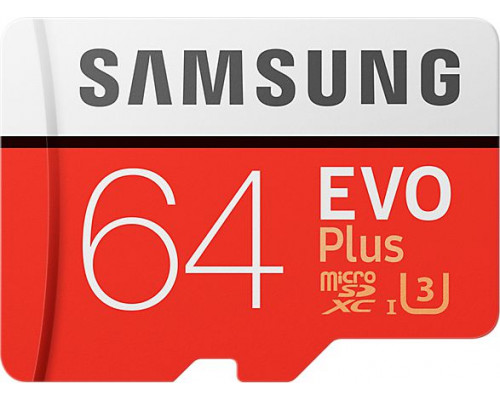 Samsung Evo Plus MicroSDXC 64 GB Class 10 UHS-I / U3 card (MB-MC64GA / EU)