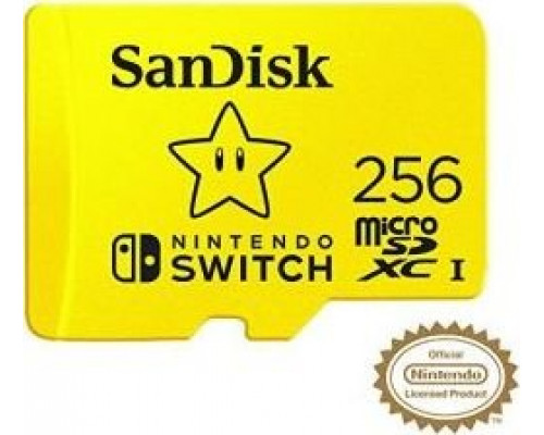 SanDisk Nintendo MicroSDXC 256 GB Class 10 UHS-I / U3 A1 V30 Card (SDSQXAO-256G-GNCZN)