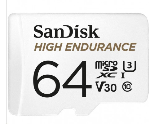 SanDisk High Endurance MicroSDXC 64GB Class 10 UHS-I / U3 A1 V30 Card (SDSQQNR-064G-GN6IA)