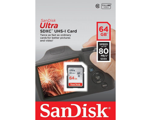 SanDisk Ultra SDXC 64 GB Class 10 UHS-I Card (SDSDUNC-064G-GN6IN)