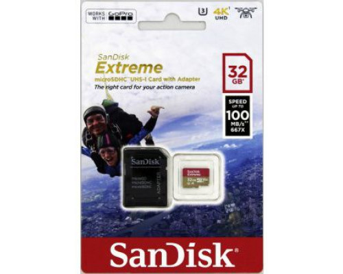 SanDisk Extreme MicroSDHC 32GB Class 10 UHS-I / U3 A1 V30 Card (001734170000)