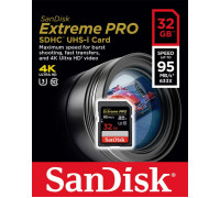 SanDisk Extreme Pro SDHC 32GB Class 10 UHS-I / U3 V30 Card (SDSDXXG-032G-GN4IN)