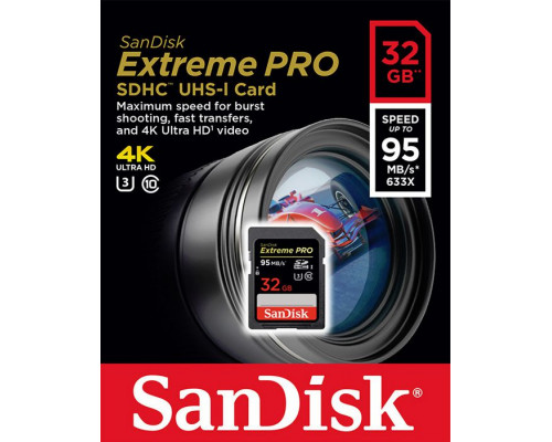 SanDisk Extreme Pro SDHC 32GB Class 10 UHS-I / U3 V30 Card (SDSDXXG-032G-GN4IN)