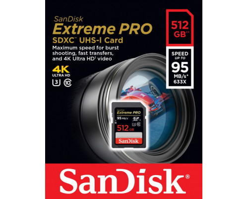 SanDisk Extreme Pro SDXC 512 GB Class 10 UHS-I / U3 Card (SDSDXPA-512G-G46)