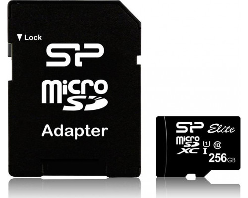 Silicon Power Elite MicroSDXC 256 GB Class 10 UHS-I / U1 Card (SP256GBSTXBU1V10SP)