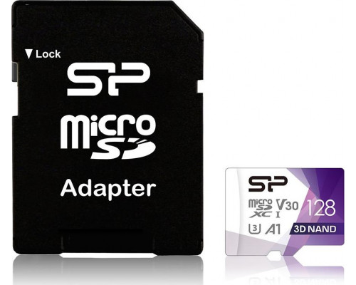 Silicon Power Superior Pro MicroSDXC 128 GB Class 10 UHS-I / U3 V30 Card (SP128GBSTXDU3V20AB)