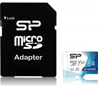 Silicon Power Superior Pro MicroSDXC 64 GB Class 10 UHS-III / U3 A1 V30 card (SP064GBSTXDU3V20AB)