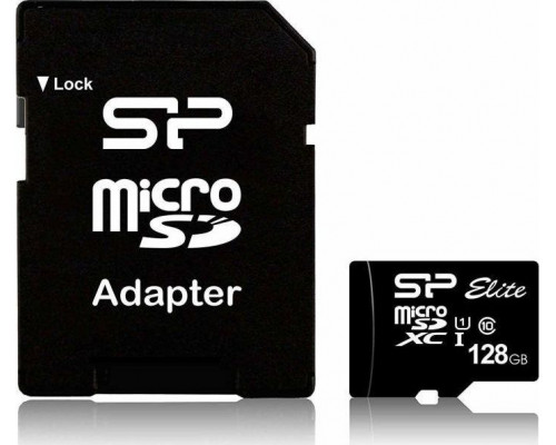 Silicon Power Elite MicroSDXC 128 GB Class 10 UHS-I Card (SP128GBSTXBU1V10SP)