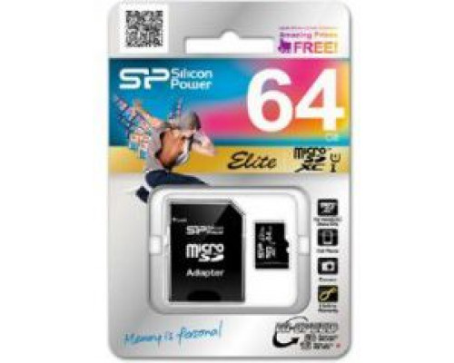 Silicon Power Elite MicroSDXC 64 GB Class 10 Card (SP064GBSTXBU1V10-SP)