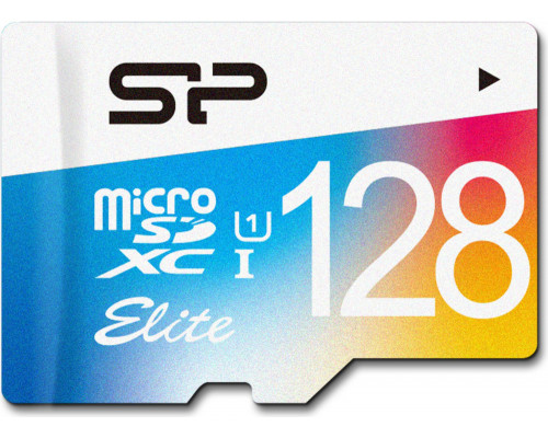 Silicon Power Colorful Elite MicroSDXC 128 GB Class 10 UHS-I / U1 Card (SP128GBSTXBU1V20SP)