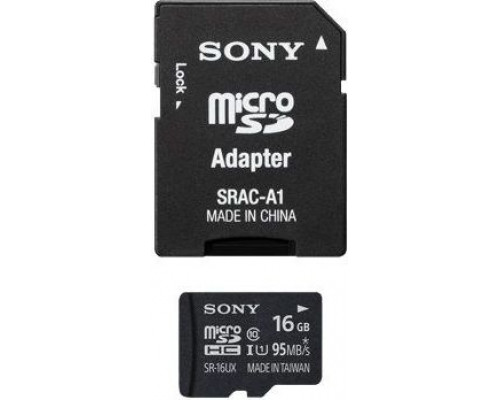 Sony SR-16UXA MicroSDHC 16 GB Class 10 UHS-I / U3 Card (SR16UXA)