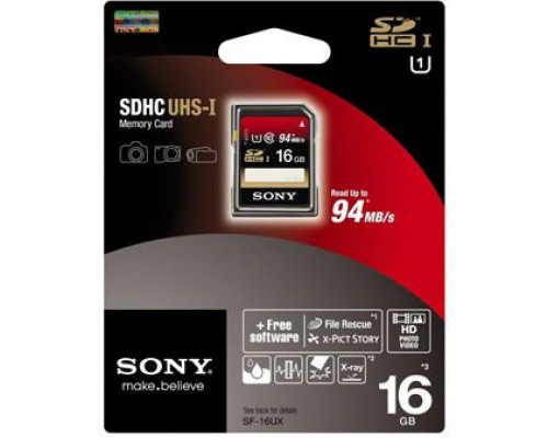Sony SF16UX SDHC 16 GB Class 10 UHS-I (SF16UX) card