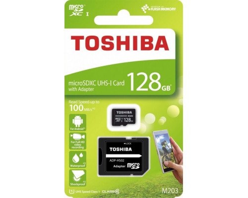 Toshiba M203 MicroSDXC 128 GB Class 10 UHS-I / U1 Card (THN-M203K1280EA)