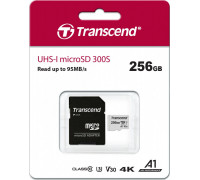 Transcend 300S MicroSDXC 256GB Class 10 UHS-I / U3 A1 V30 Card (TS256GUSD300S-A)