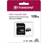 Transcend 330S MicroSDXC 128GB Class 10 UHS-I / U3 A2 V30 Card (TS128GUSD330S)