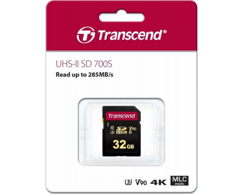Transcend 700S SDHC 32 GB Class 10 UHS-II / U3 V90 card (TS32GSDC700S)