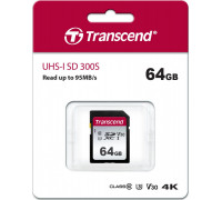 Transcend 300S SDXC 64 GB Class 10 UHS-I / U3 V30 card (TS64GSDC300S)
