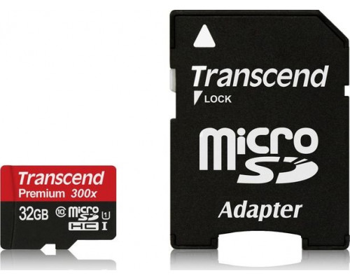 Transcend TS32GUSDU1 MicroSDHC 32GB Class 10 UHS-I / U1 Card (TS32GUSDU1)