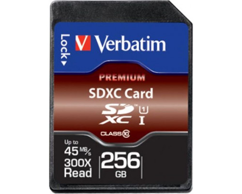 Verbatim Premium SDXC 256 GB Class 10 UHS-I / U1 Card (44026)