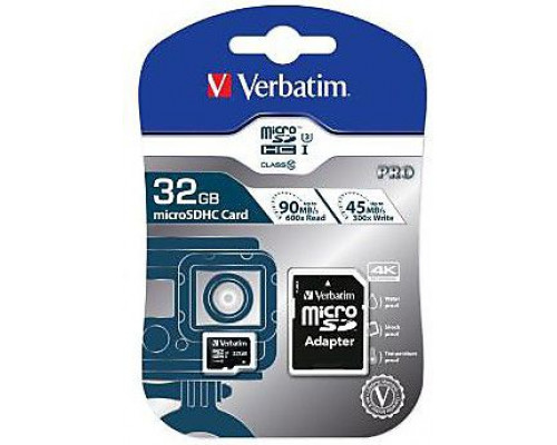 Verbatim MicroSDHC 32GB Class 10 UHS-I / U3 Card (47041)