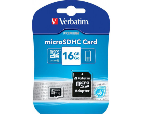 Verbatim MicroSDHC 16 GB Class 10 Card (44082)