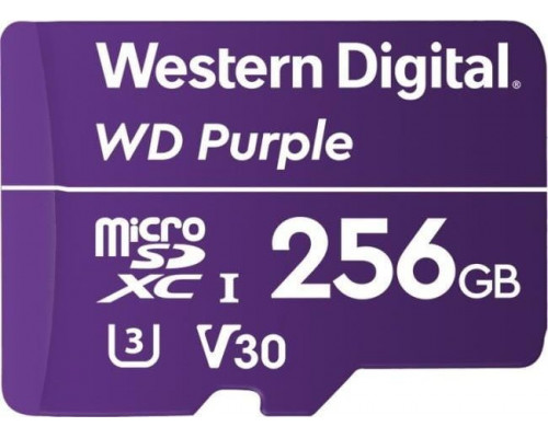 Western Digital Purple MicroSDXC 256 GB Class 10 UHS-I / U3 V30 Card (WDD256G1P0A)