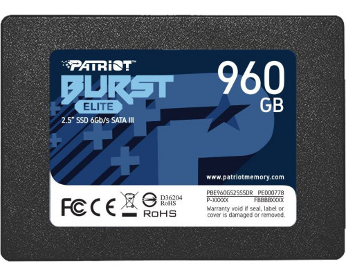 SSD 960GB SSD Patriot Burst Elite 960GB 2.5" SATA III (PBE960GS25SSDR)